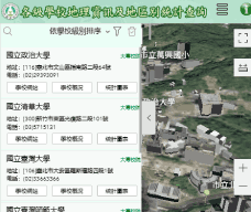 各級學校地理資訊及地區別統計查詢