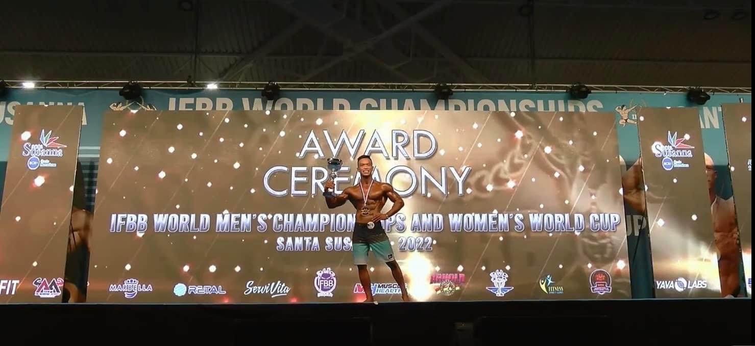 健美健身選手劉明毅勇奪2022年世界健美錦標賽金牌蔡英文總統致電申賀